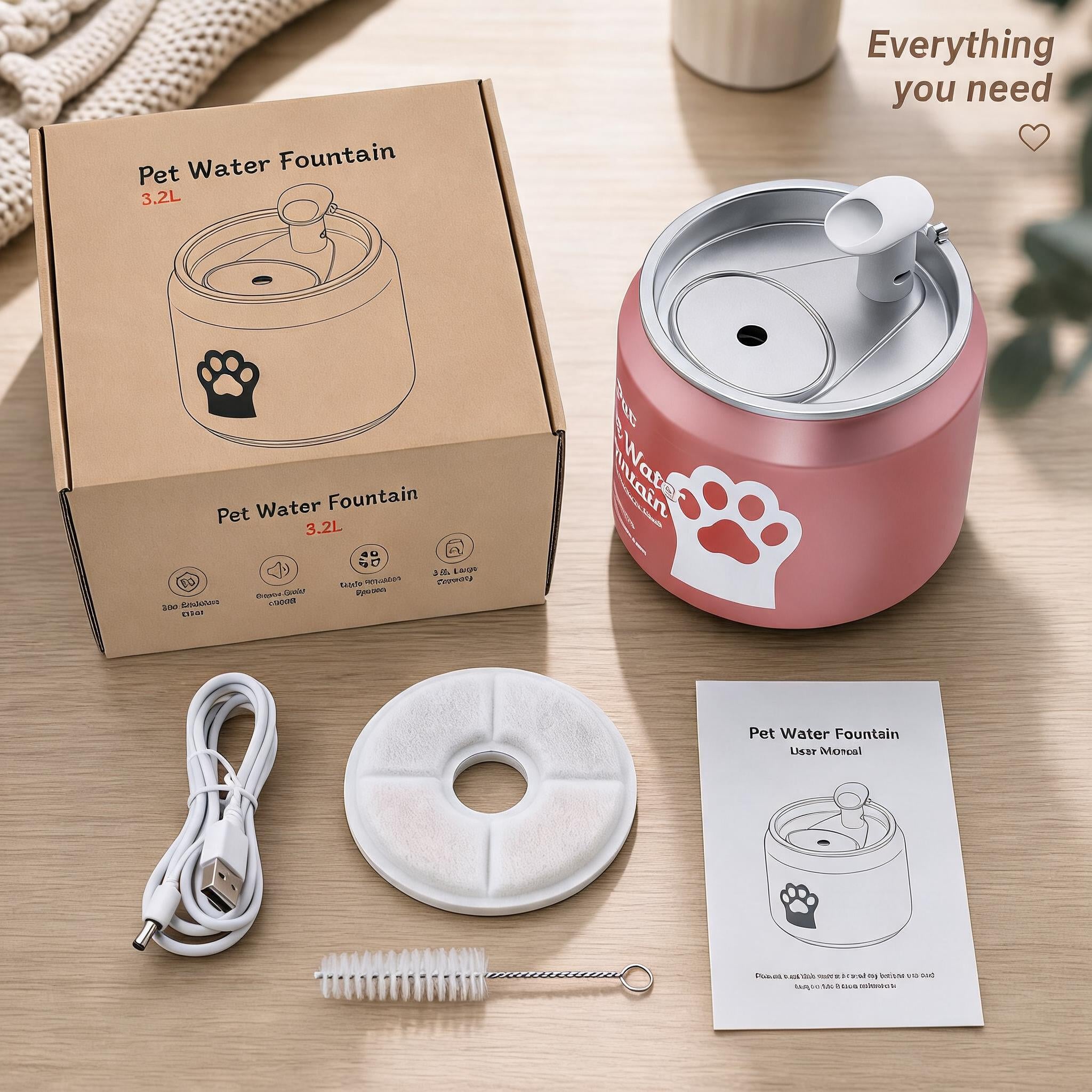 Hi kind Pet Water Fountain-Pink