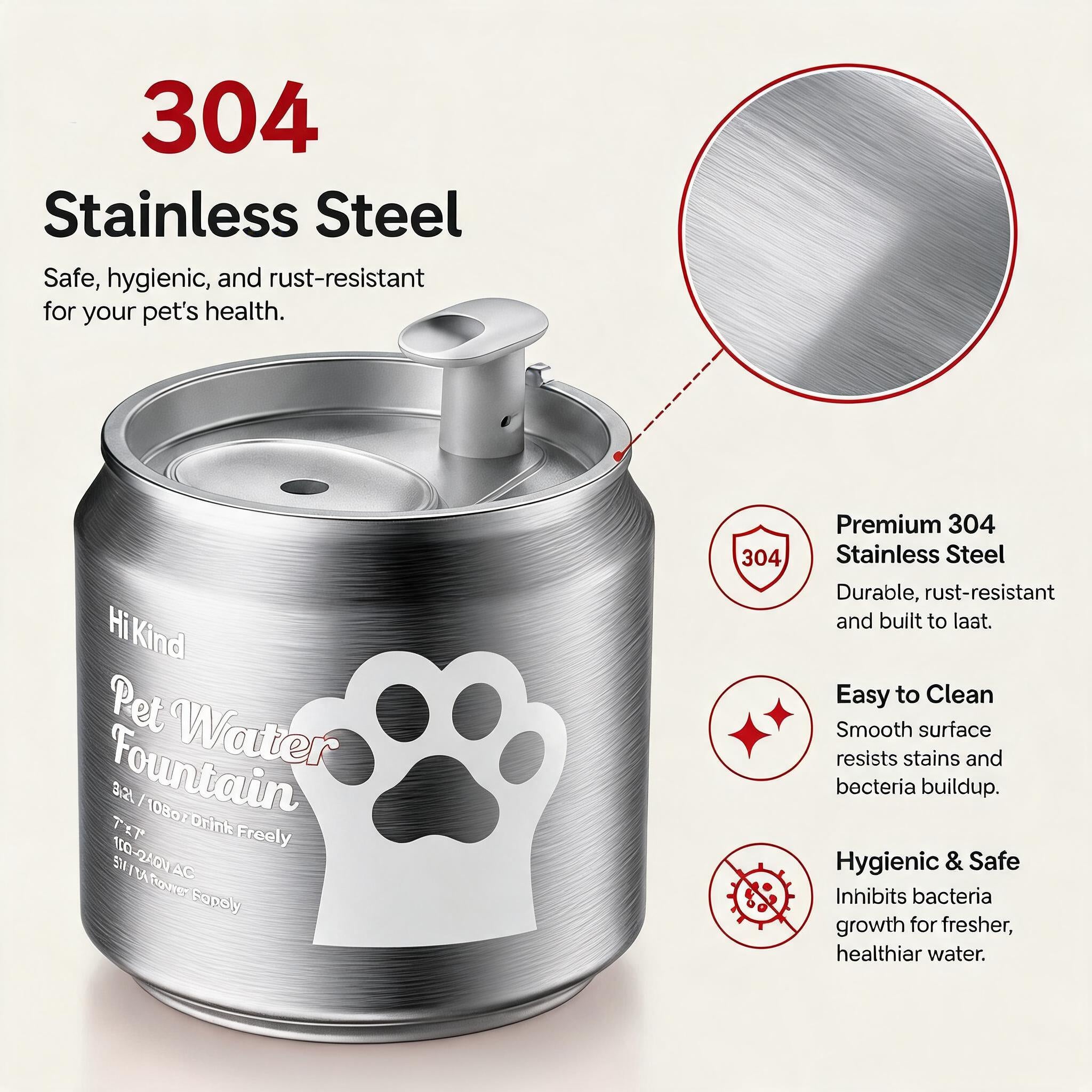 Hi kind Pet Water Fountain-Silver