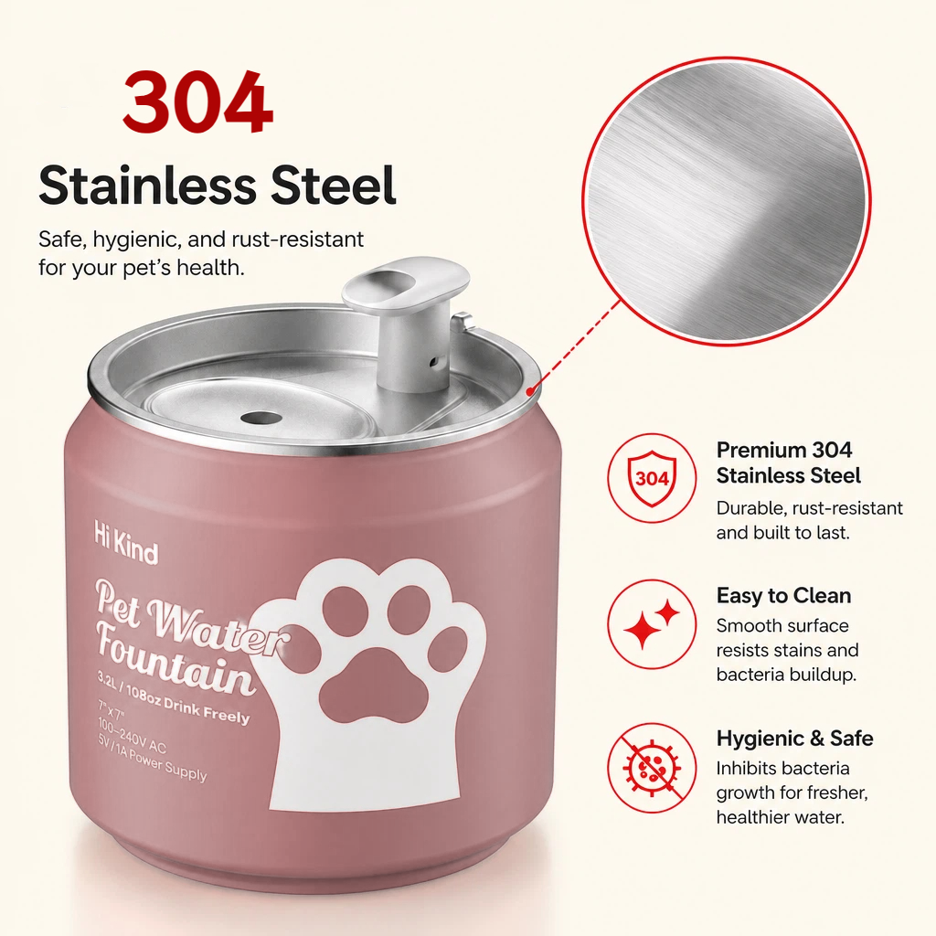 Hi kind Pet Water Fountain-Pink