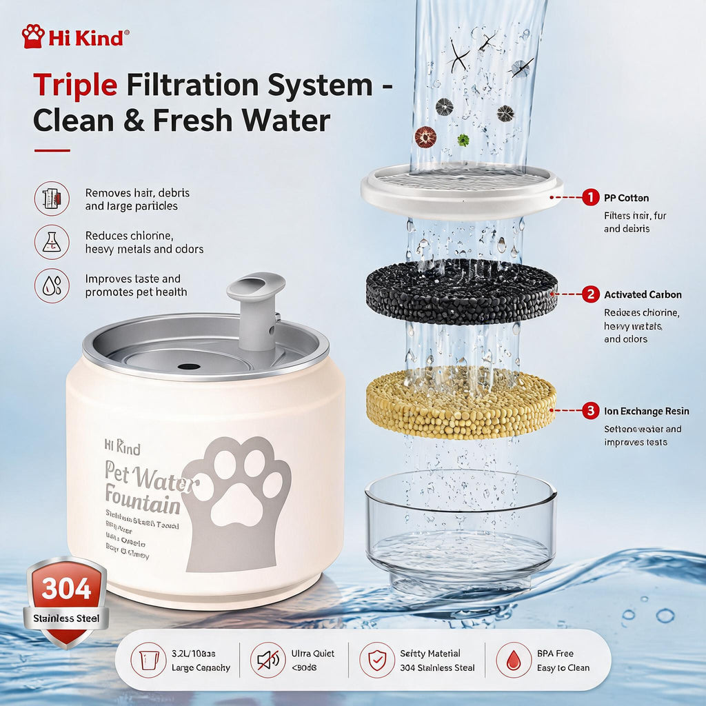 Hi kind Pet Water Fountain-White