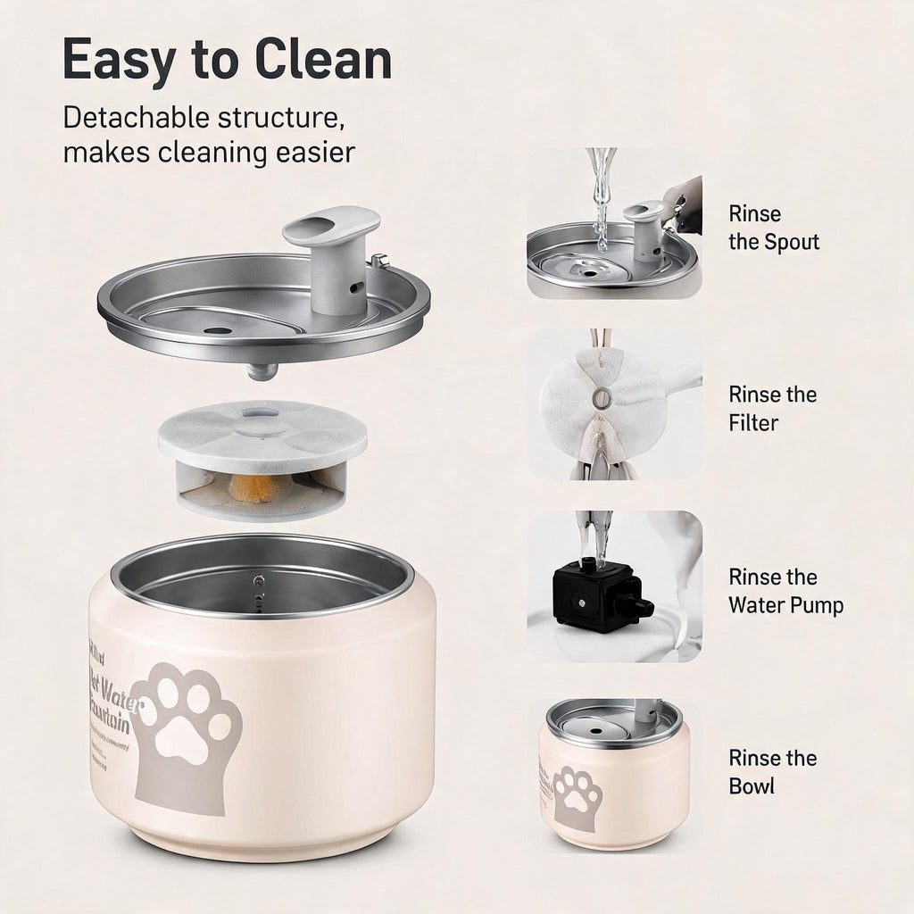 Hi kind Pet Water Fountain-White
