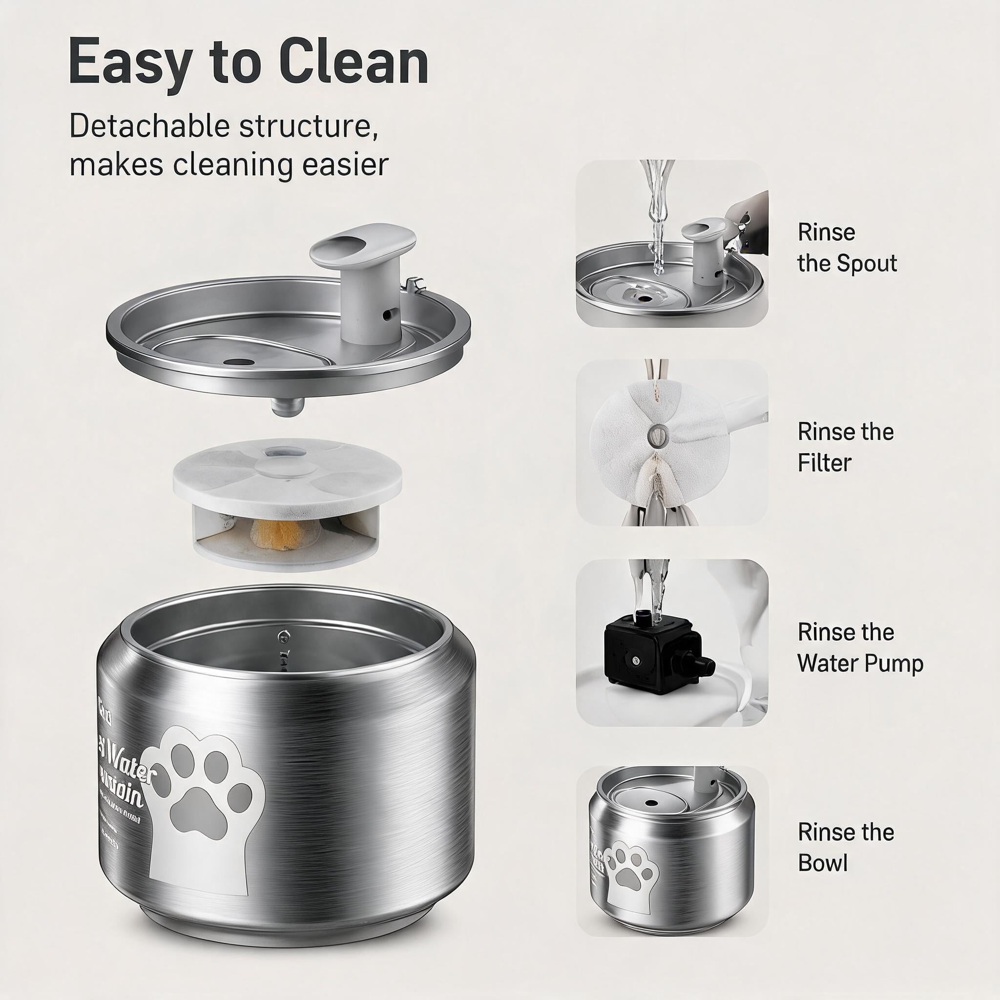 Hi kind Pet Water Fountain-Silver